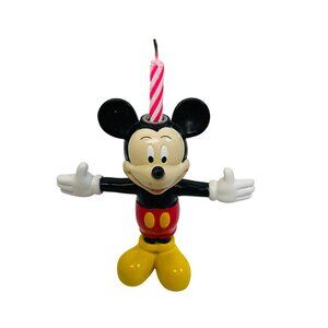 Vintage Mickey Mouse Birthday Candle Holder Figurine Disney Collectible 3 1/3"